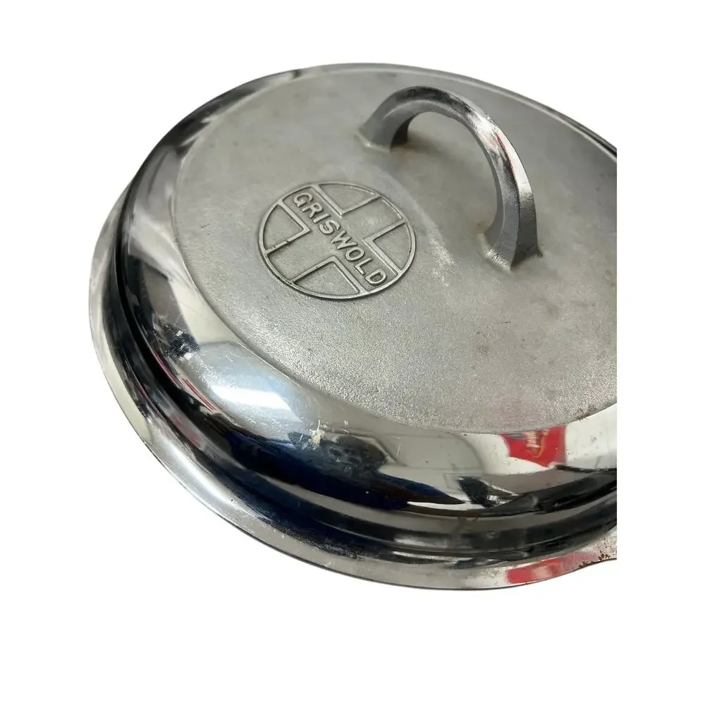 Vintage Griswold No 8 Chrome Cast Iron Chicken Fryer 777 Lid 1098B